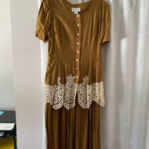 Ladies Light Brown Formal Dress-Size 14